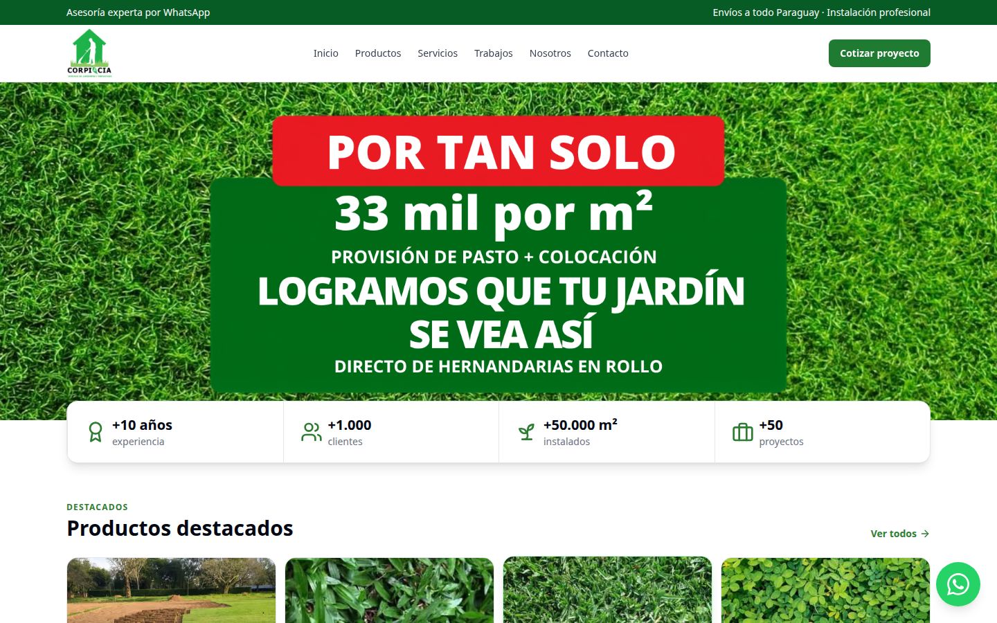 Corpicia: página de inicio