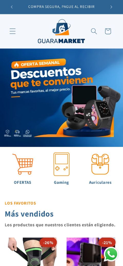 Tienda de GuaraMarket en un teléfono